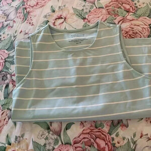 Adrienne Vittiadini Ladies Blue & White Strip Tank Top Size XS
